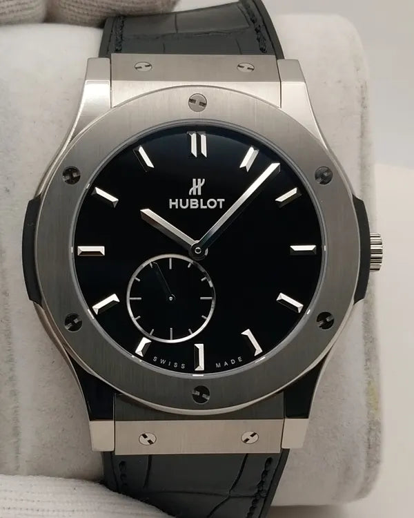 Hublot Classic Fusion Ultra-Thin 45MM Black Dial Leather Strap (515.NX.1270.LR)