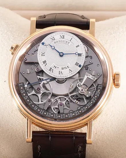Breguet Tradition Quantième Rétrograde 40MM Skeleton Dial Leather Strap (7597BR/G1/9WU)
