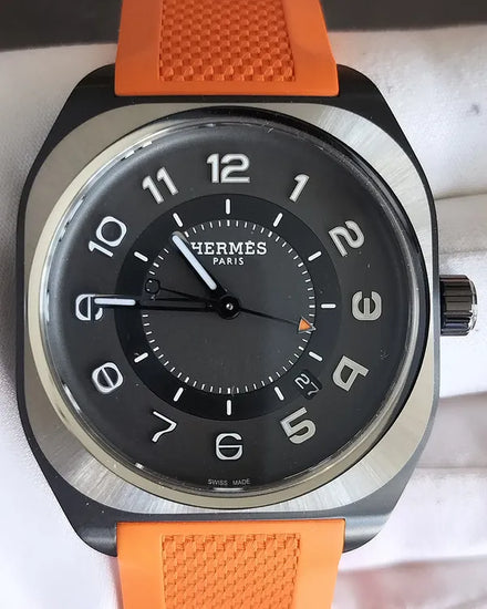 2024 Hermès H08 39MM Grey Dial Rubber Strap (SP1.741A)