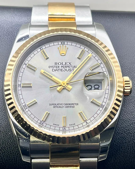 2007 Rolex Datejust 36MM Silver Dial Two-Tone Oyster Bracelet (116233)