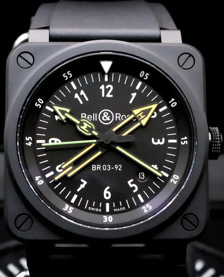 2024 Bell & Ross BR 03 Radiocompass L.E. 42MM Black Dial Rubber Strap (BR0392-RCO-CE)