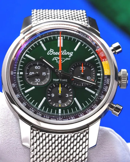 Breitling Top Time B01 "Ford Mustang" 41MM Green Dial Steel Bracelet (AB0176)