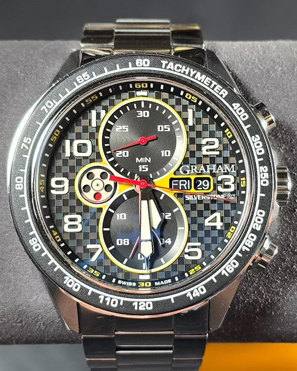 No Reserve - Graham Silverstone RS 46MM Black Dial Steel Bracelet (2STEA.B15A)