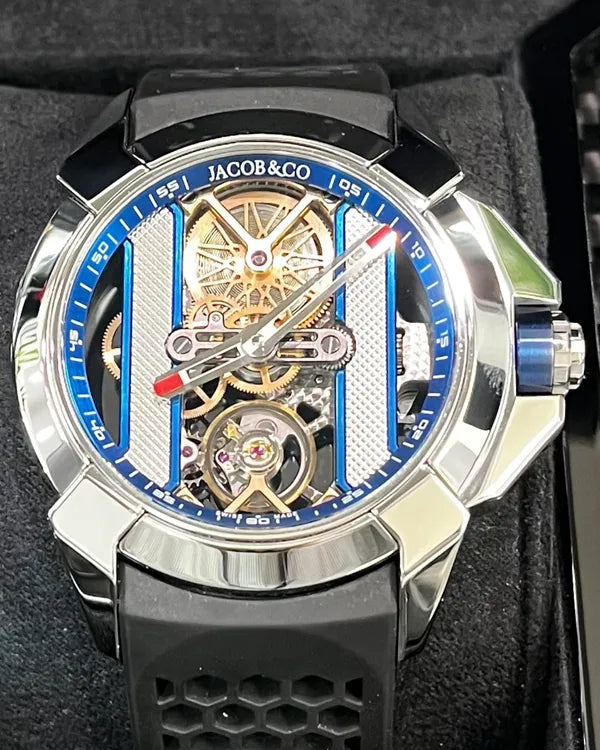 Jacob & Co. Epic X Bridges 44MM Skeleton Dial Rubber Strap (EX120.10.AB.AB.A)
