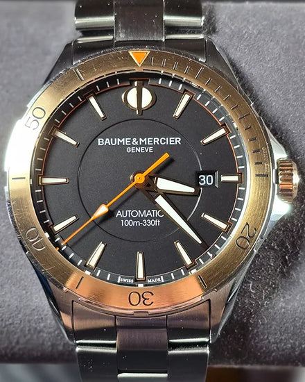 No Reserve - Baume & Mercier Clifton 42MM Black Dial Steel Bracelet (M0A10423)