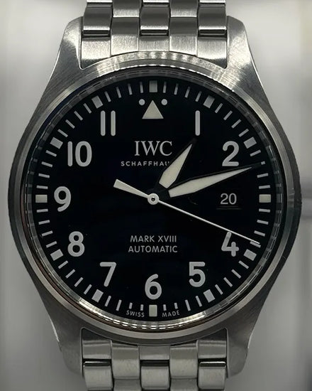 2017 IWC Schaffhausen Pilot Mark XVIII 40MM Black Dial Steel Bracelet (IW327011)