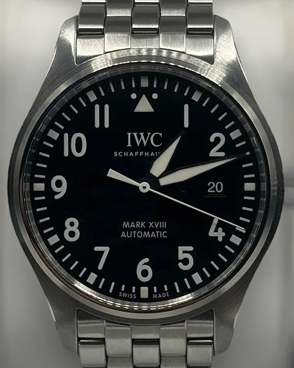 2017 IWC Schaffhausen Pilot Mark XVIII 40MM Black Dial Steel Bracelet (IW327011)