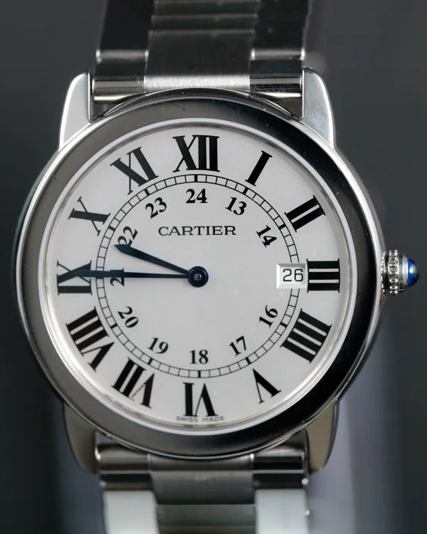 2011 Cartier Ronde De Cartier Solo 36MM Quartz Silver Dial Steel Bracelet (2934)