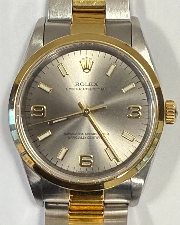 Rolex Oyster Perpetual 34MM Grey Dial Two-Tone Oyster Bracelet (14203)