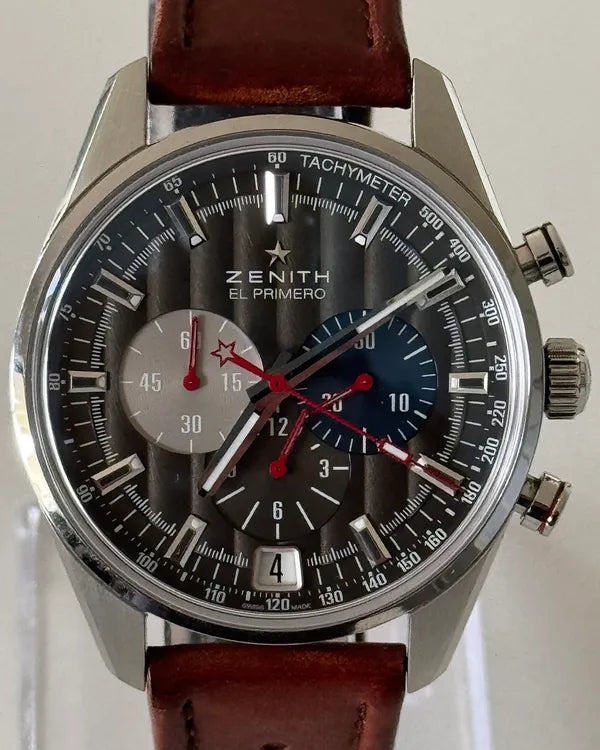 Zenith El Primero 36'000 VpH 42MM Grey Dial Leather Strap (03.2046.400/25.C771)