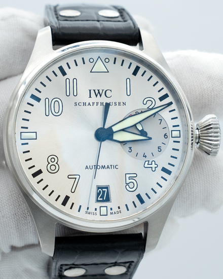 IWC Schaffhausen Pilot Big "Father" 46MM Silver Dial Leather Strap (IW500906)