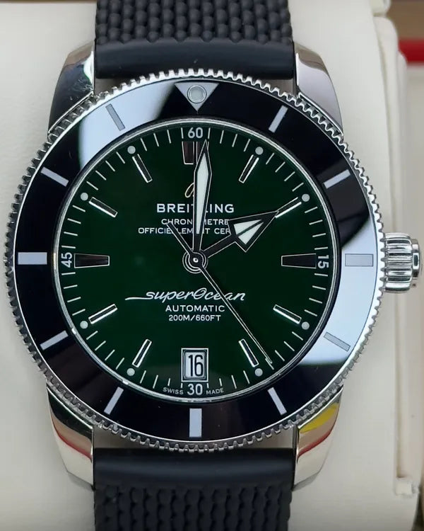 Breitling Superocean Heritage B20 42MM Green Dial Rubber Strap (AB2010)