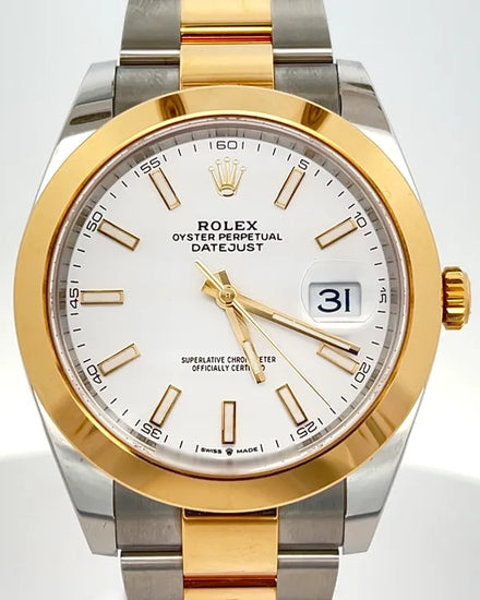 Rolex Datejust 41MM White Dial Two-Tone Oyster Bracelet (126303)