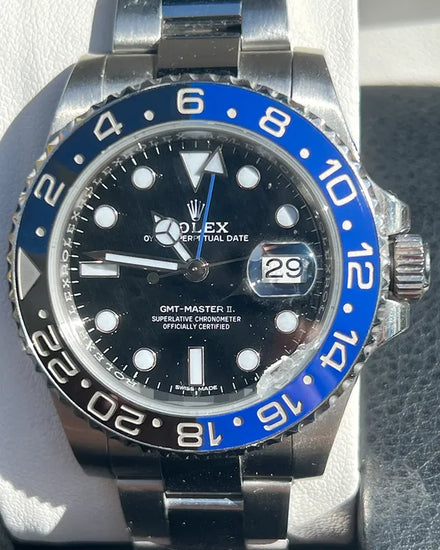 No Reserve - Rolex GMT-Master II "Batman" 40MM Black Dial Oyster Bracelet (116710BLNR)