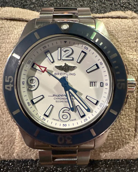 No Reserve - Breitling Superocean 42MM White Dial Steel Bracelet (A17366D81A1A1)