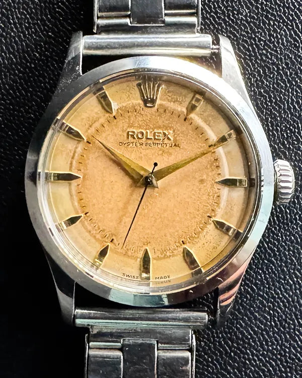 Rolex Oyster Perpetual 34MM Champagne "Tropical" Dial Oyster Bracelet (6332)