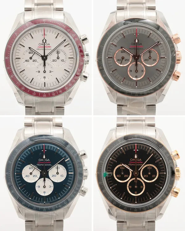 (HOLD) 2018 Omega Speedmaster Bundle 4/5 L. E. "Tokyo Olympics 2020" 42MM Multiple Dial Steel Bracelet (522.30.42.30.06.001)