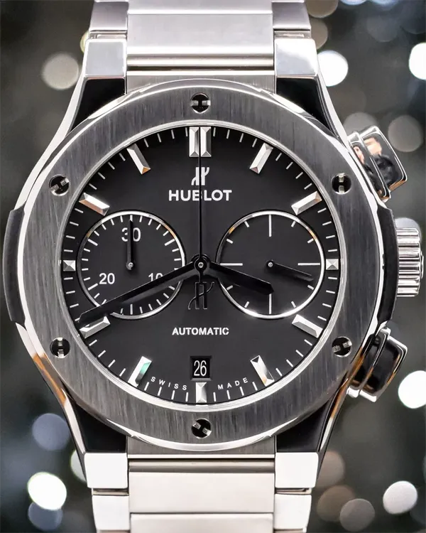 Hublot Classic Fusion Chronograph 45MM Black Dial Titanium Bracelet (520.NX.1170.NX)