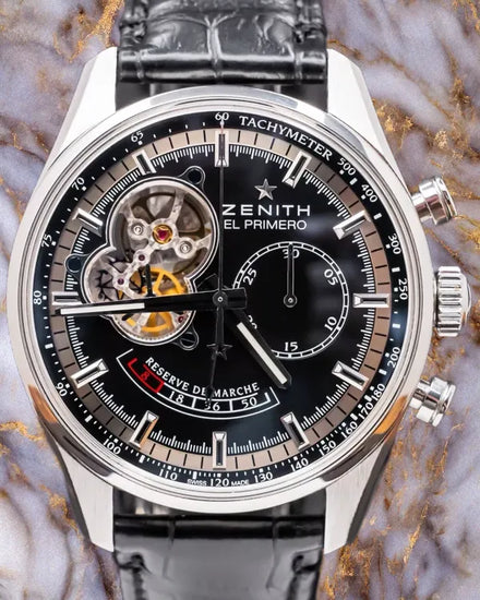 Zenith Chronomaster El Primero 42MM Black Dial Leather Strap (03.2080.4021/21.C496)