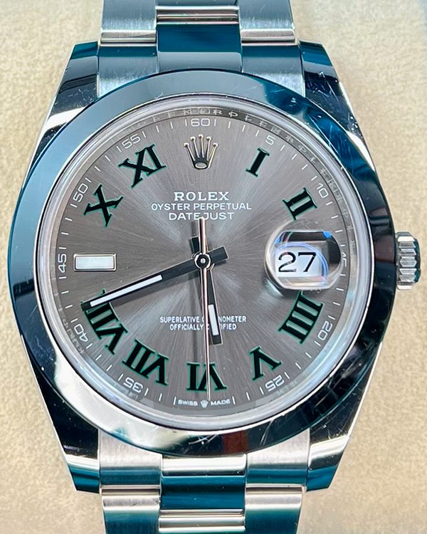 2022 Rolex Datejust "Wimbledon" 41MM Slate Dial Oyster Bracelet (126300)