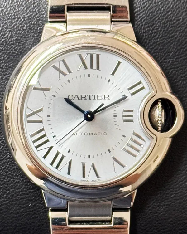 Cartier Ballon Bleu 33MM Blue Dial Steel Bracelet (WSBB0062)