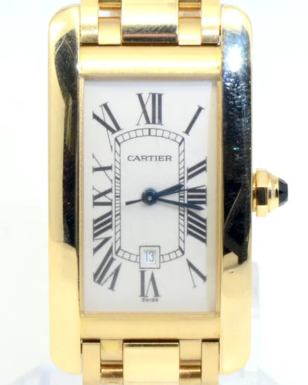 Cartier Tank Américaine 22.5MM White Dial Yellow Gold Bracelet (2483)