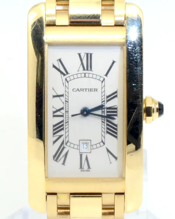 Cartier Tank Américaine 22.5MM White Dial Yellow Gold Bracelet (2483)