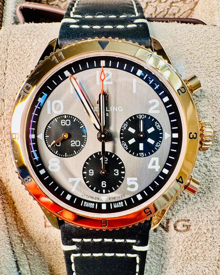 Breitling Classic Avi P-51 Mustang 42MM Grey Dial Leather Strap (R233801A1B1X1)