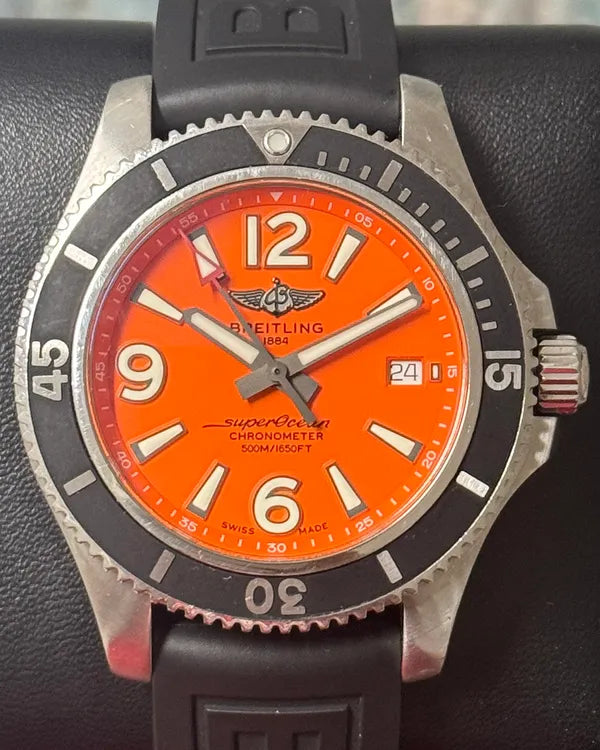 Breitling Superocean Heritage 42MM Orange Dial Rubber Strap (A17366)
