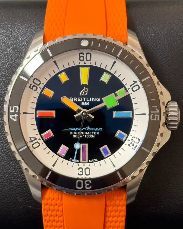 2025 Breitling Superocean 42MM Black Dial Rubber Strap (A17375211B2S3)