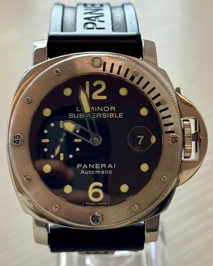 Panerai Submersible Luminor 44MM Black Dial Rubber Strap (PAM00024)