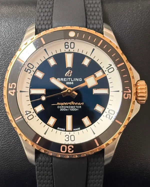Breitling Superocean 42MM Black Dial Rubber Strap (U17375)