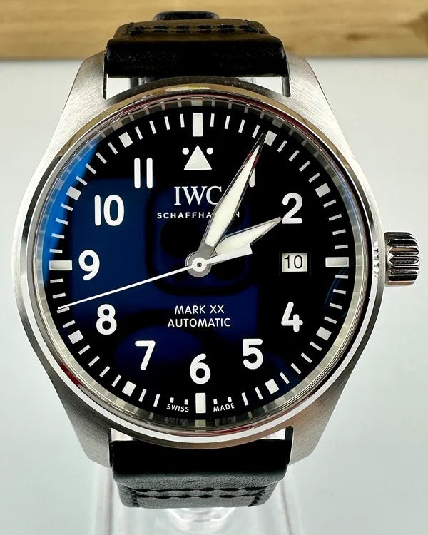 2023 IWC Schaffhausen Pilot Mark XX 40MM Black Dial Leather Strap (IW328201)