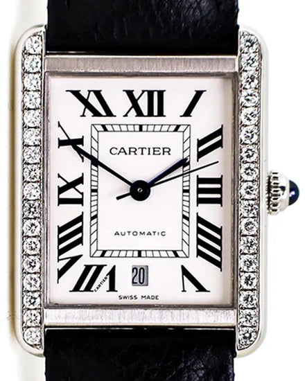 Cartier Tank Solo XL 31MM White Dial Leather Strap (3515)