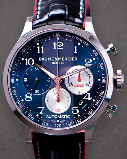 Baume & Mercier Capeland Shelby Cobra L.E. 44MM Blue Dial Leather Strap (MOA10232)