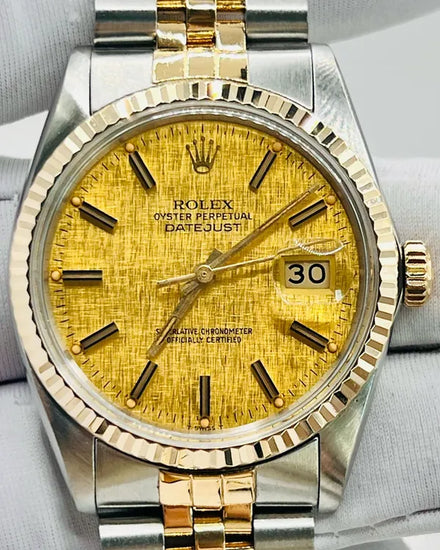 Rolex Datejust 36MM Champagne Linen Dial Two-Tone Jubilee Bracelet (16013)
