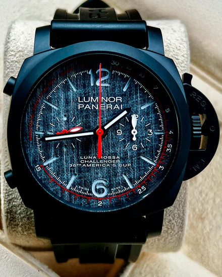 2024 Panerai Luminor "Luna Rossa" Chrono Flyback S.E. 44MM Grey Dial Rubber Strap (PAM01037)