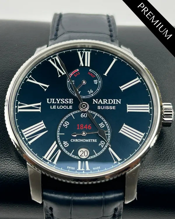 2024 Ulysse Nardin Marine Torpilleur 42MM Blue Dial Leather Strap (1183-310/43)