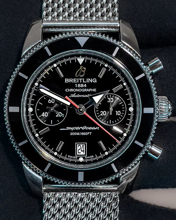 Breitling Superocean Heritage Chronograph 44MM Black Dial Steel Bracelet (A23370)