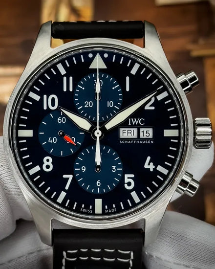 2021 IWC Schaffhausen Pilot Chronograph "Le Petit Prince" 43MM Blue Dial Leather Strap (IW377714)