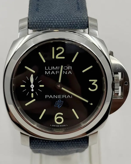 Panerai Luminor Marina Logo 44MM Black Dial Textile Strap (PAM00777)