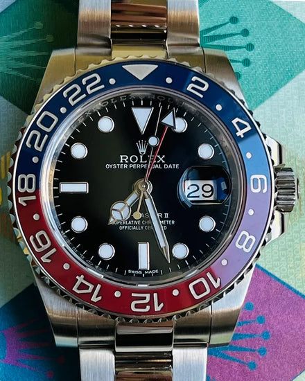 2015 Rolex GMT-Master II "Pepsi" 40MM Black Dial White Gold Oyster Bracelet (116719BLRO)