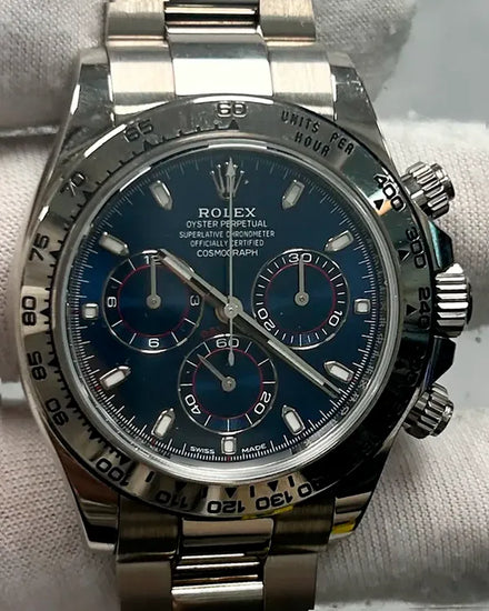 Rolex Cosmograph Daytona 40MM Blue Dial White Gold Oyster Bracelet (116509)