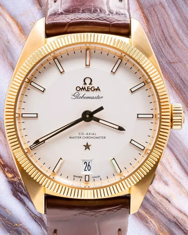 Omega Globemaster Constellation 39MM Silver Dial Leather Strap (130.53.39.21.02.002)