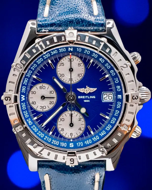 Breitling Chronomat GMT 40MM Blue Dial Leather Strap (A20048)
