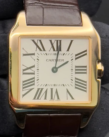 2023 Cartier Santos Dumont 30.5MM Quartz Silver Dial Leather Strap (W2009251)