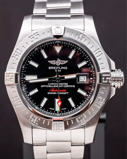 Breitling Avenger II Seawolf 45MM Black Dial Steel Bracelet (A17331101B1A1)