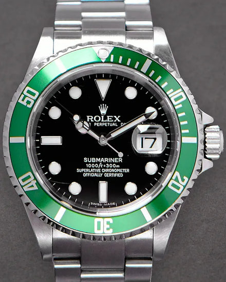 Rolex Submariner Date "Kermit" 40MM Black Dial Oyster Bracelet (16610)