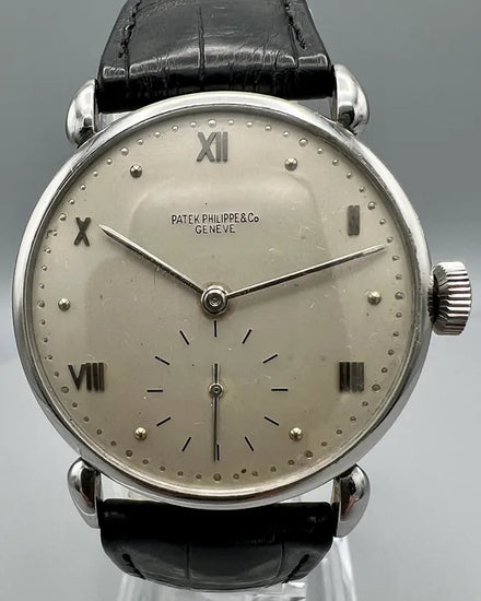 1946 Patek Philippe Calatrava 35.5MM Silver Dial Leather Strap (1503)