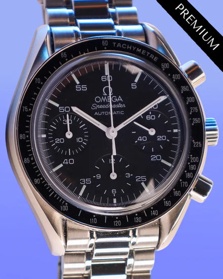 Omega Speedmaster Reduced 39MM Black Dial Steel Bracelet (175.0032)